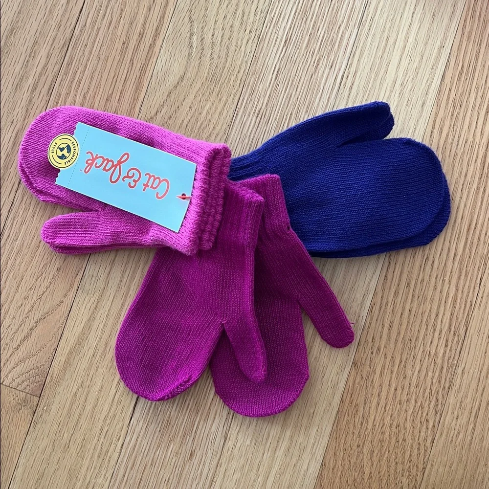 Cat & Jack 3 Pack Mittens for Kids (4) bundles